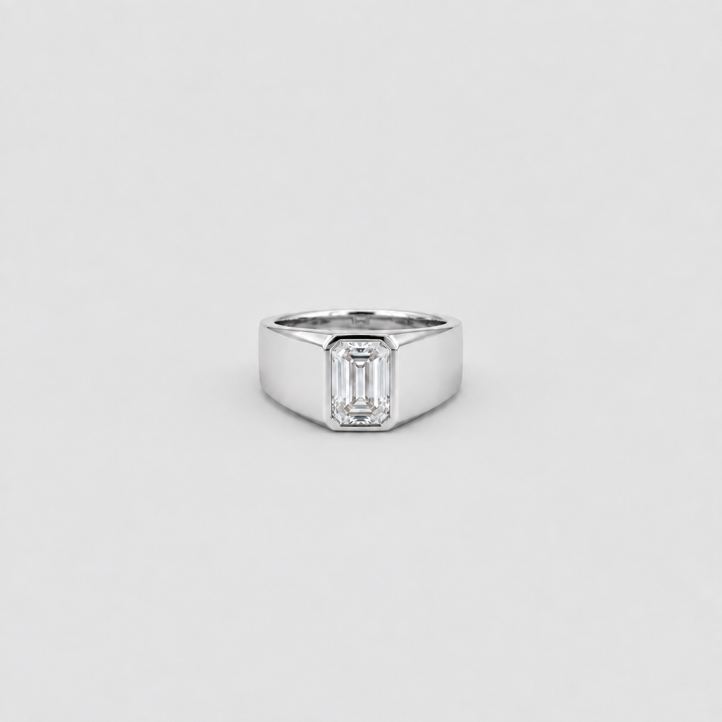 2 Ct. Men's Emerald Cut Lab-Grown Diamond Ring (VS-EF)