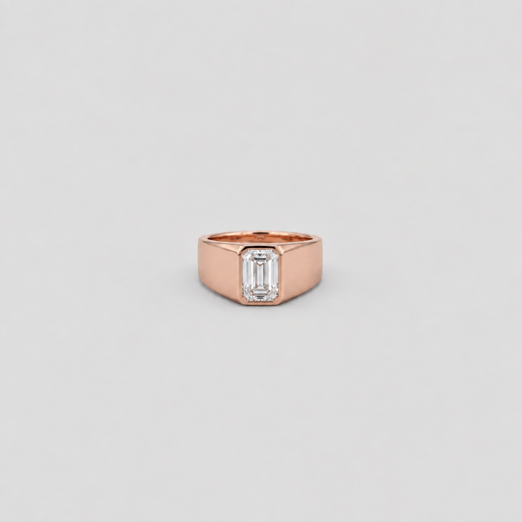 2 Ct. Men's Emerald Cut Lab-Grown Diamond Ring (VS-EF)