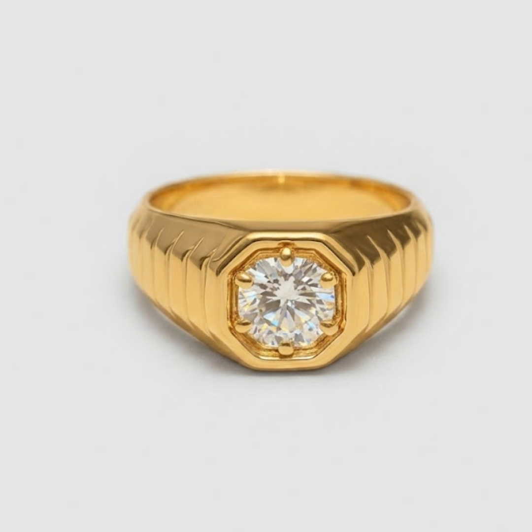 2 Ct. Round Cut Lab-Grown Diamond Solitaire Ring for Men (VS–EF)