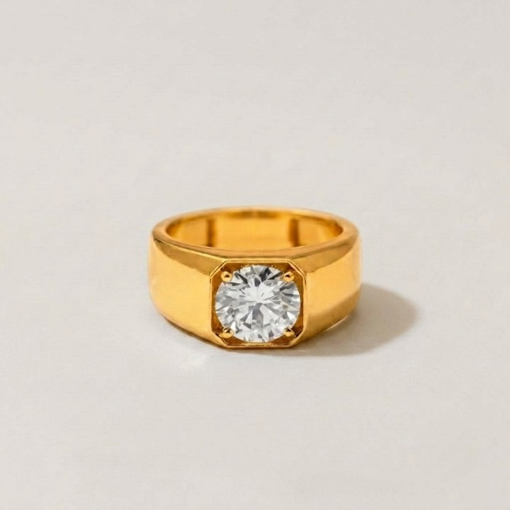 3 Ct. Lab-Grown Diamond Round-Cut Solitaire Men Ring (VS–EF)