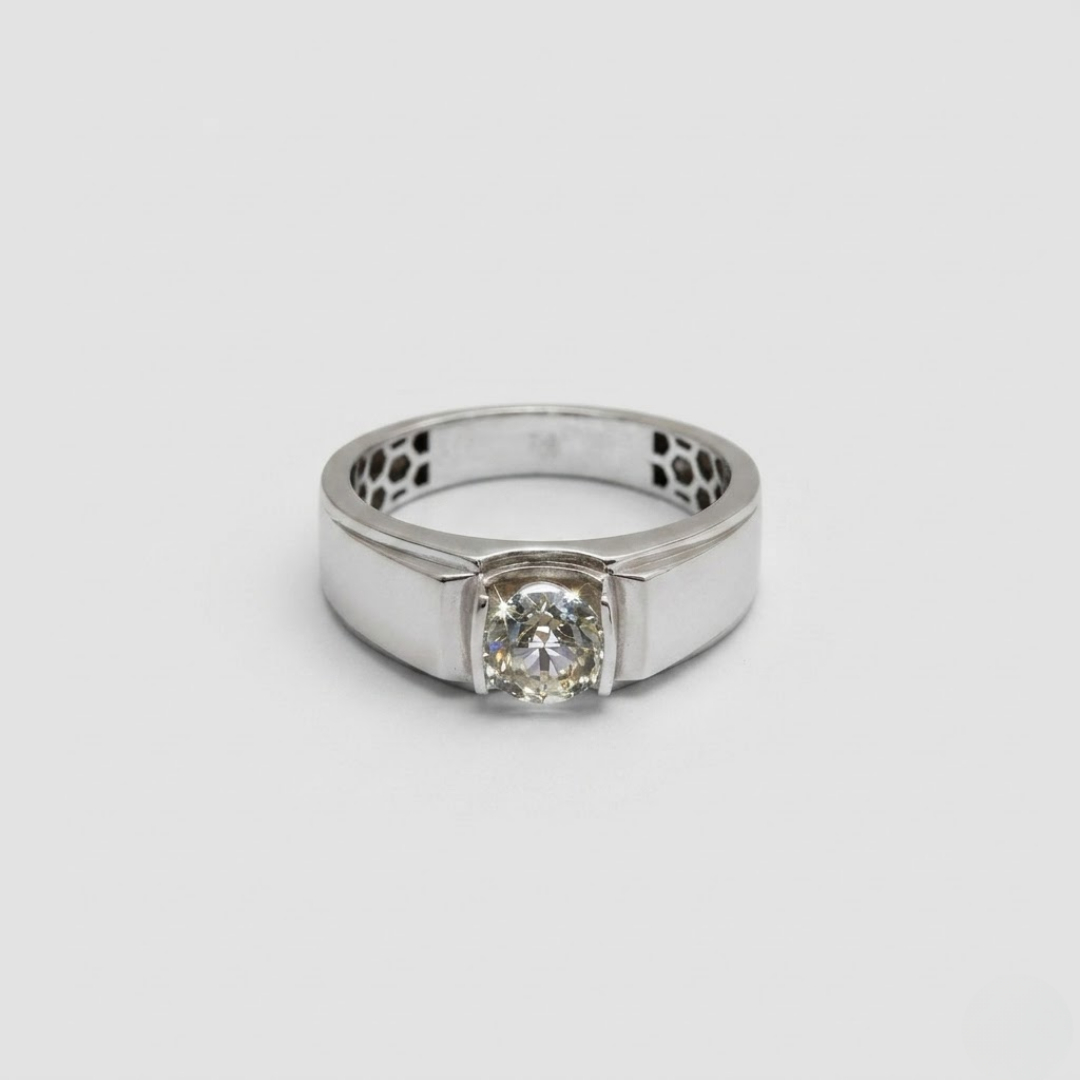 2 Ct. Lab-Grown Diamond Round Cut Solitaire Ring for Men (VS-EF)