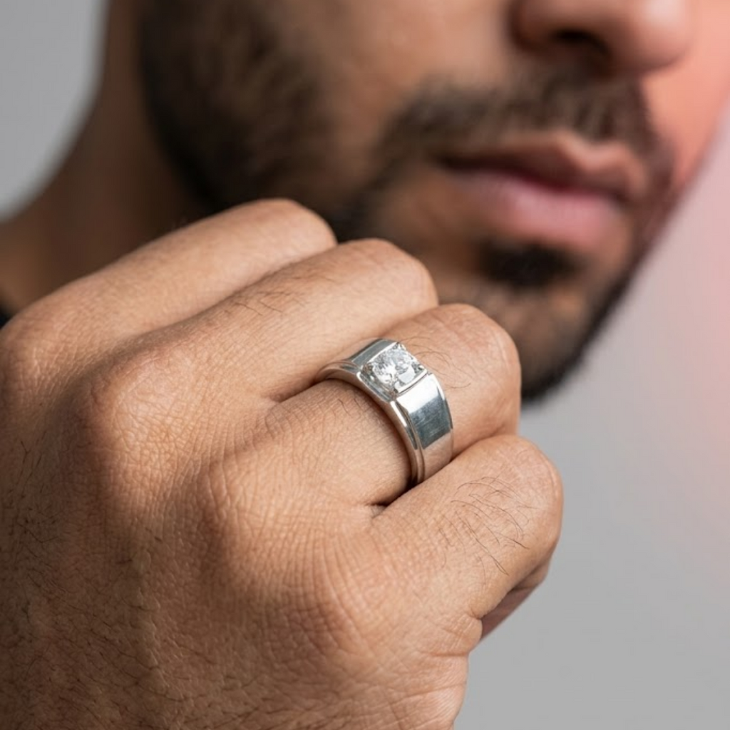 2 Ct. Lab-Grown Diamond Round Cut Solitaire Ring for Men (VS-EF)