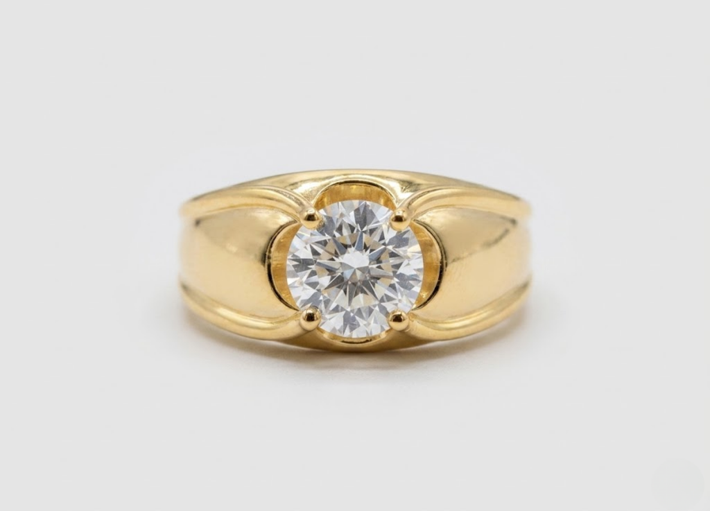 2 Ct. Lab-Grown Diamond Round Cut Solitaire Men Ring (VS-EF)