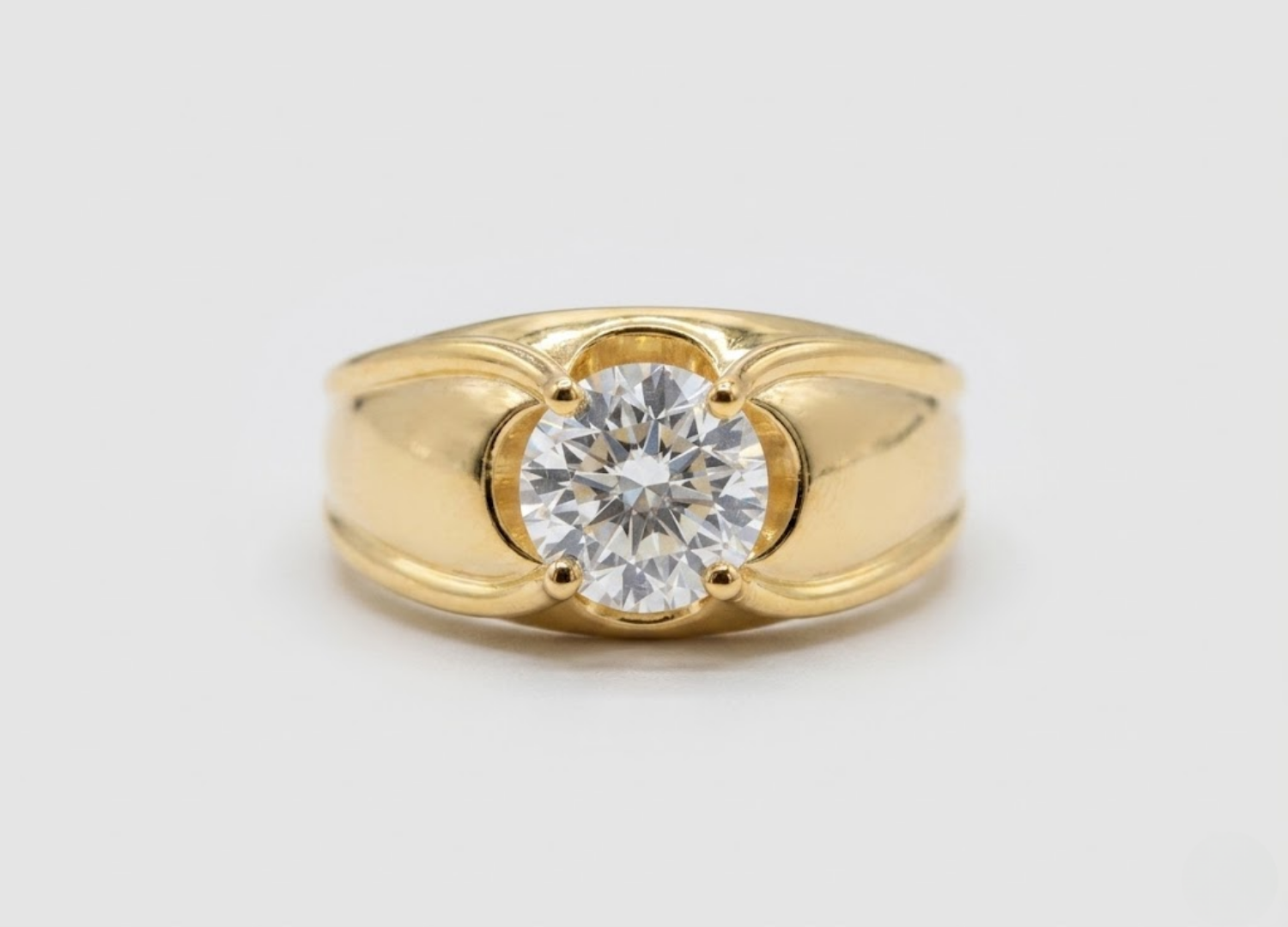 2 Ct. Lab-Grown Diamond Round Cut Solitaire Men Ring (VS-EF)