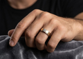 1 Ct. Two-Tone Diamond Band Solitaire Ring for Men (VS-EF)