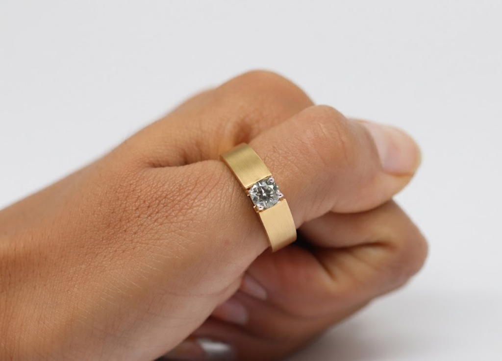 1 Ct. Lab-Grown Diamond Princess-Cut Men’s Ring (VS–EF)