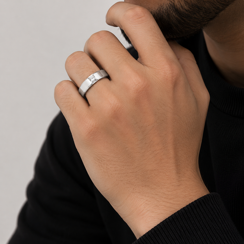 1 Ct. Lab-Grown Diamond Men's Princess Cut Solitaire Ring (VS-EF)