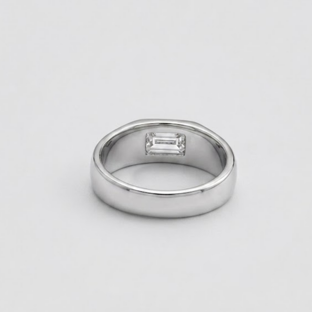 3 Ct. Lab-Grown Diamond Emerald Cut Solitaire Men Ring (VS–EF)