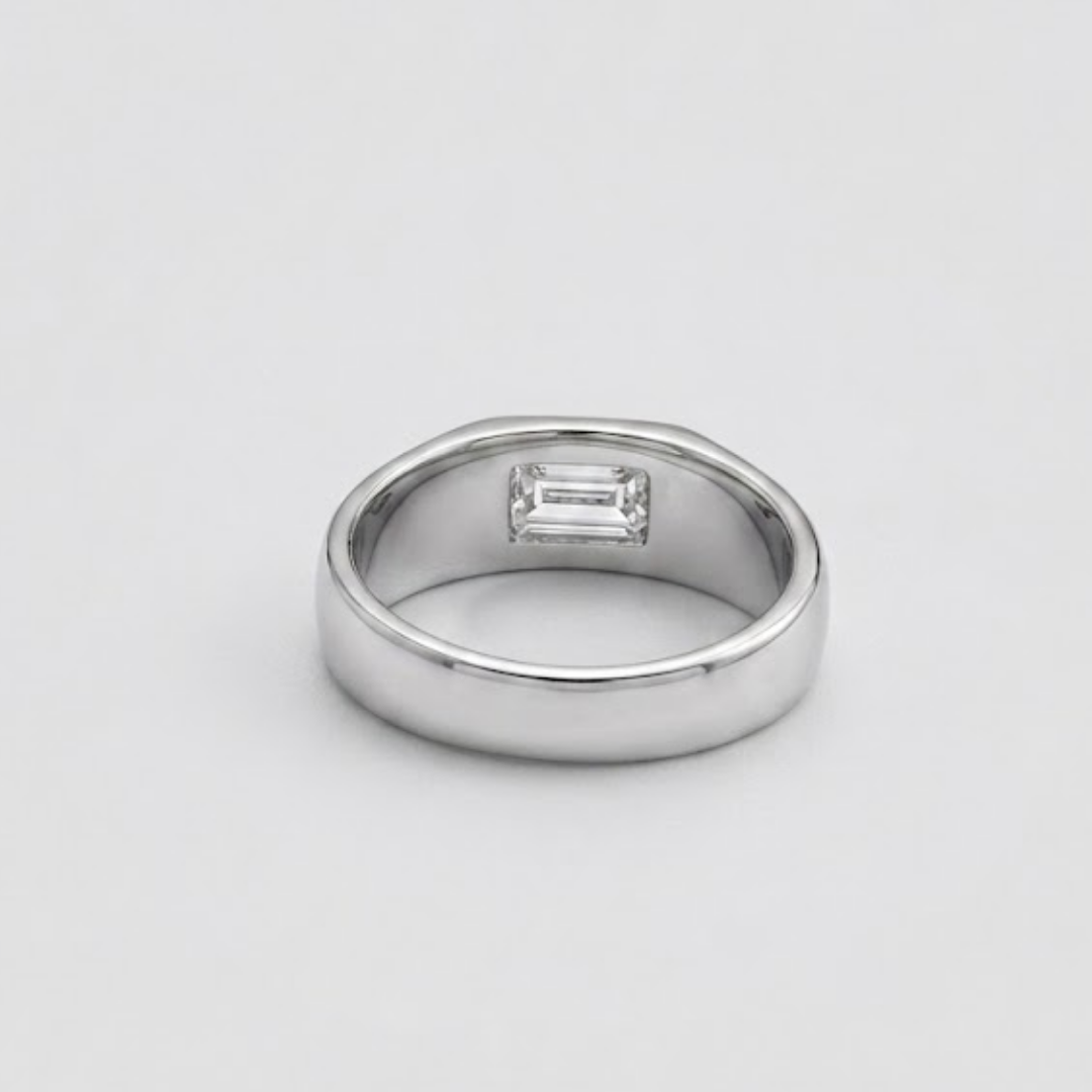 3 Ct. Lab-Grown Diamond Emerald Cut Solitaire Men Ring (VS–EF)