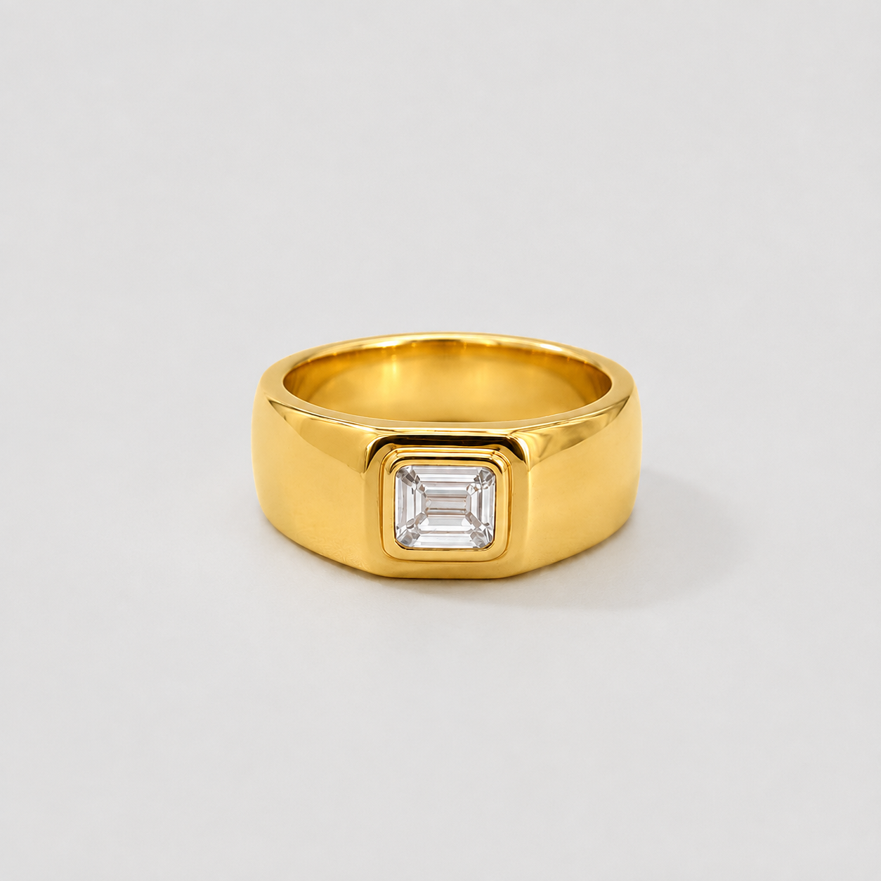3 Ct. Lab-Grown Diamond Emerald Cut Solitaire Men Ring (VS–EF)