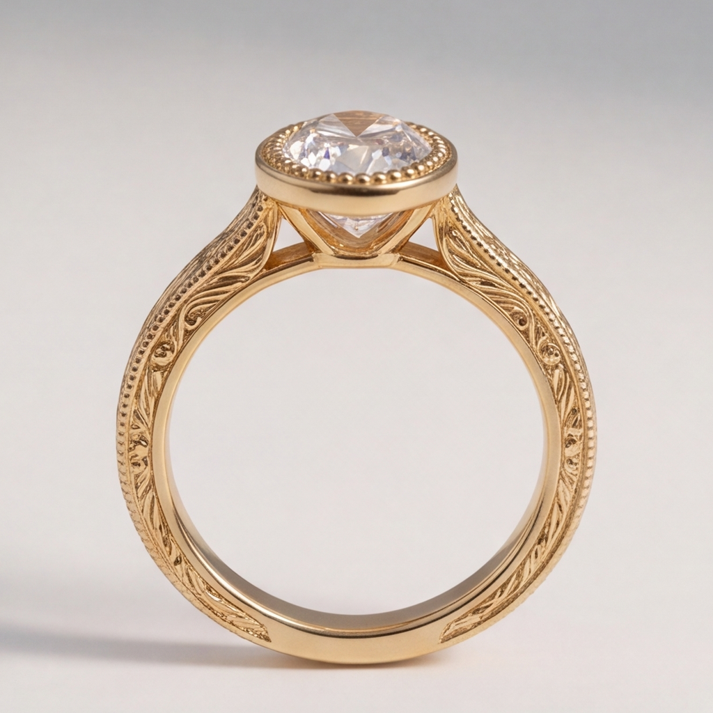 4 Ct. Lab-Grown Diamond Oval Cut Bezel Engagement Ring