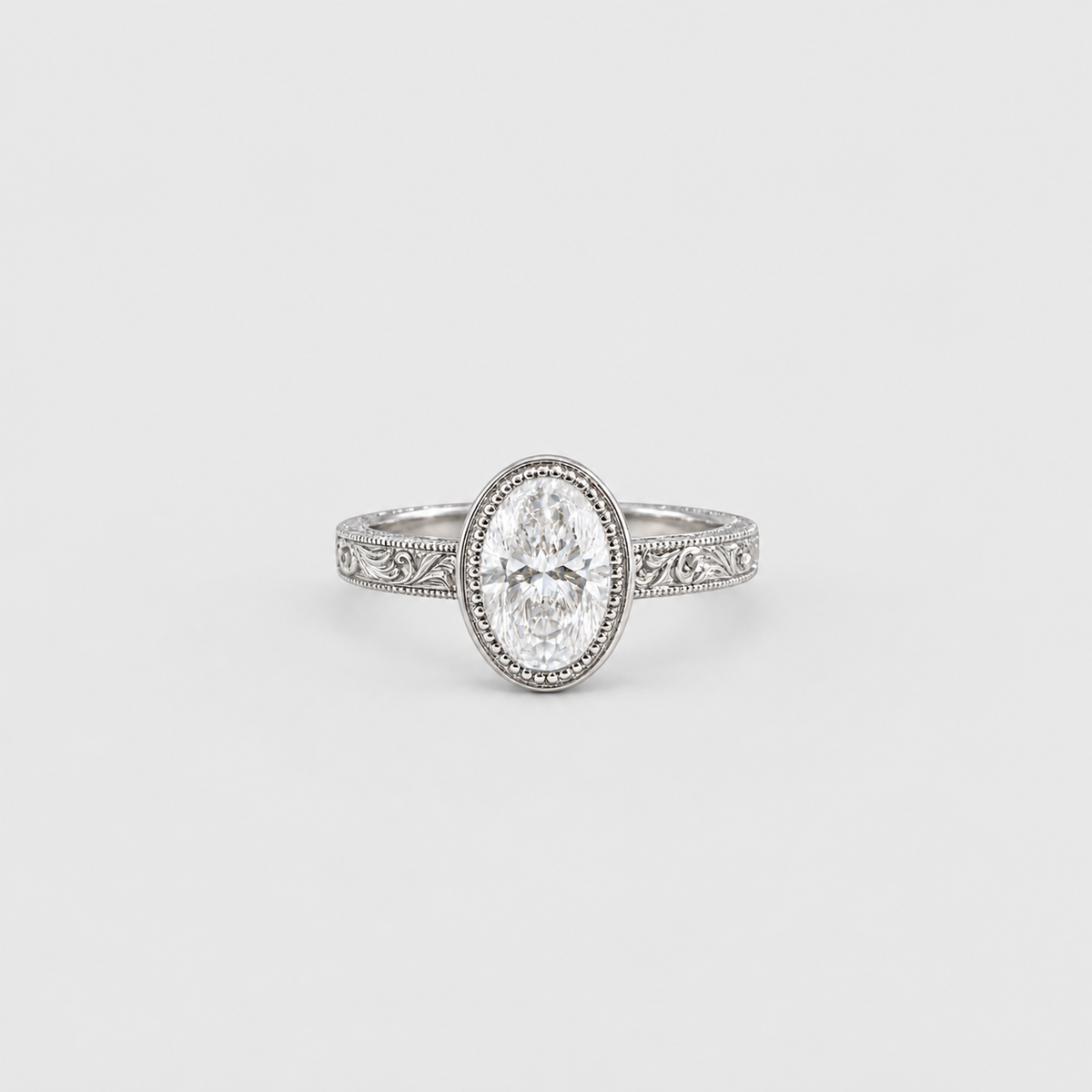 4 Ct. Lab-Grown Diamond Oval Cut Bezel Engagement Ring (VS-EF)