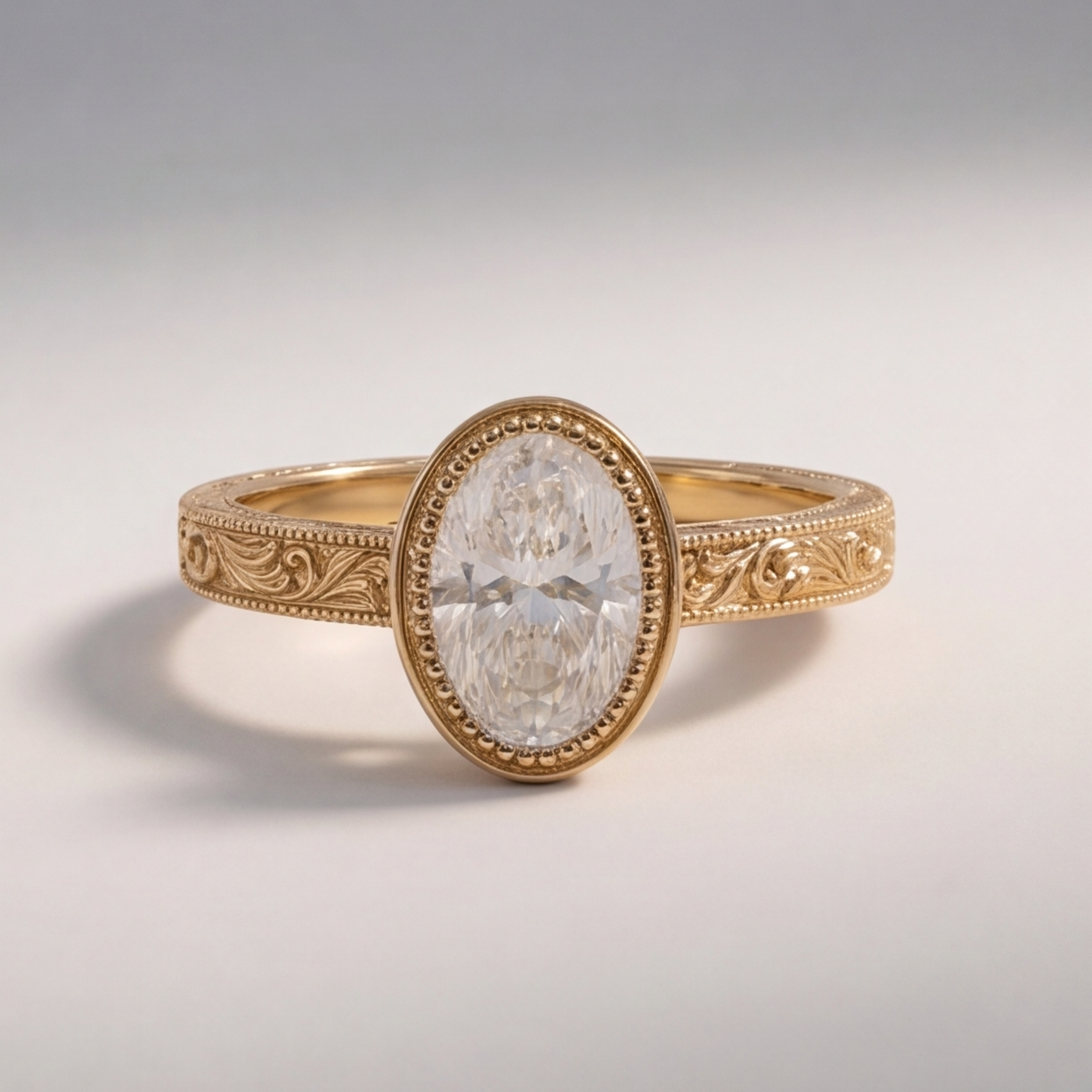 4 Ct. Lab-Grown Diamond Oval Cut Bezel Engagement Ring