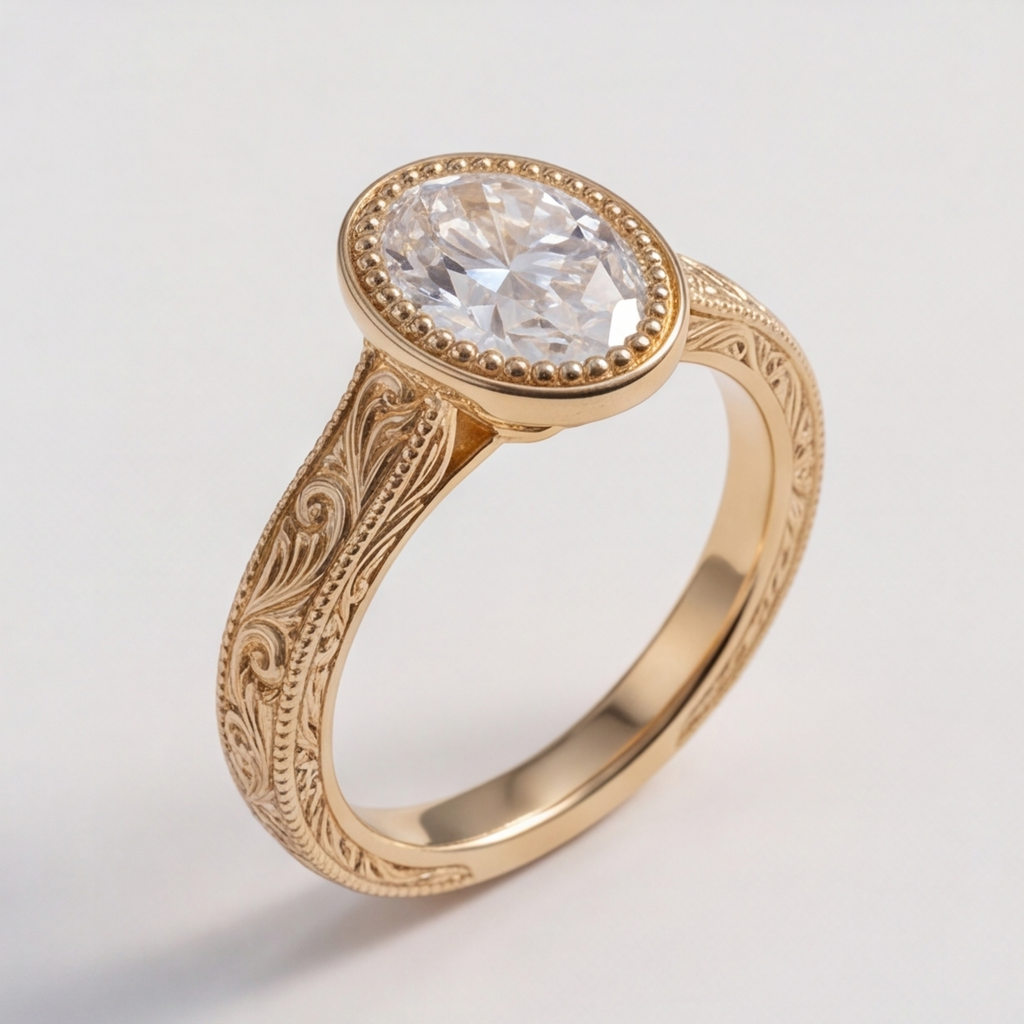 4 Ct. Lab-Grown Diamond Oval Cut Bezel Engagement Ring