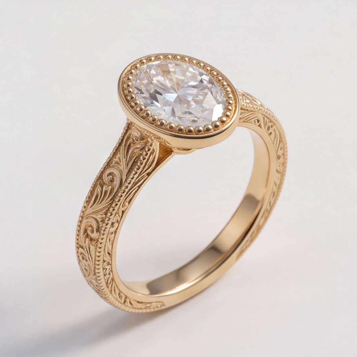 4 Ct. Lab-Grown Diamond Oval Cut Bezel Engagement Ring