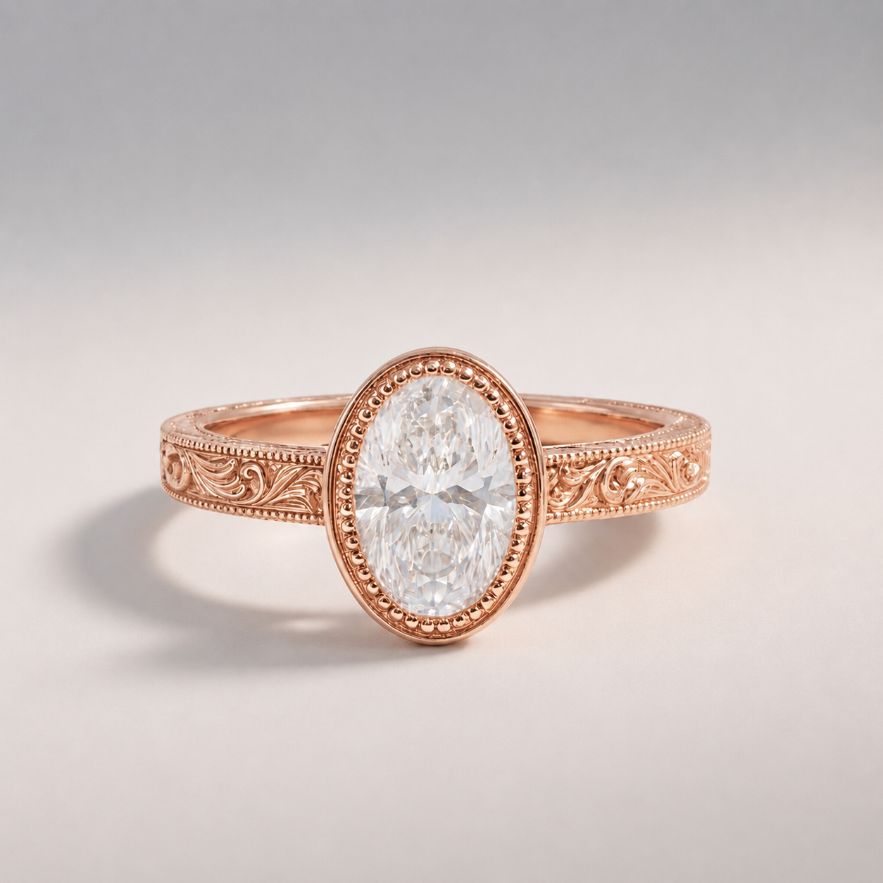 4 Ct. Lab-Grown Diamond Oval Cut Bezel Engagement Ring