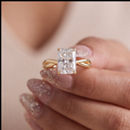 1 Ct. Lab-Grown Diamond Radiant Cut Twisted Solitaire Ring (VS-EF)