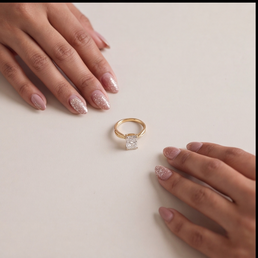 1 Ct. Lab-Grown Diamond Radiant Cut Twisted Solitaire Ring (VS-EF)