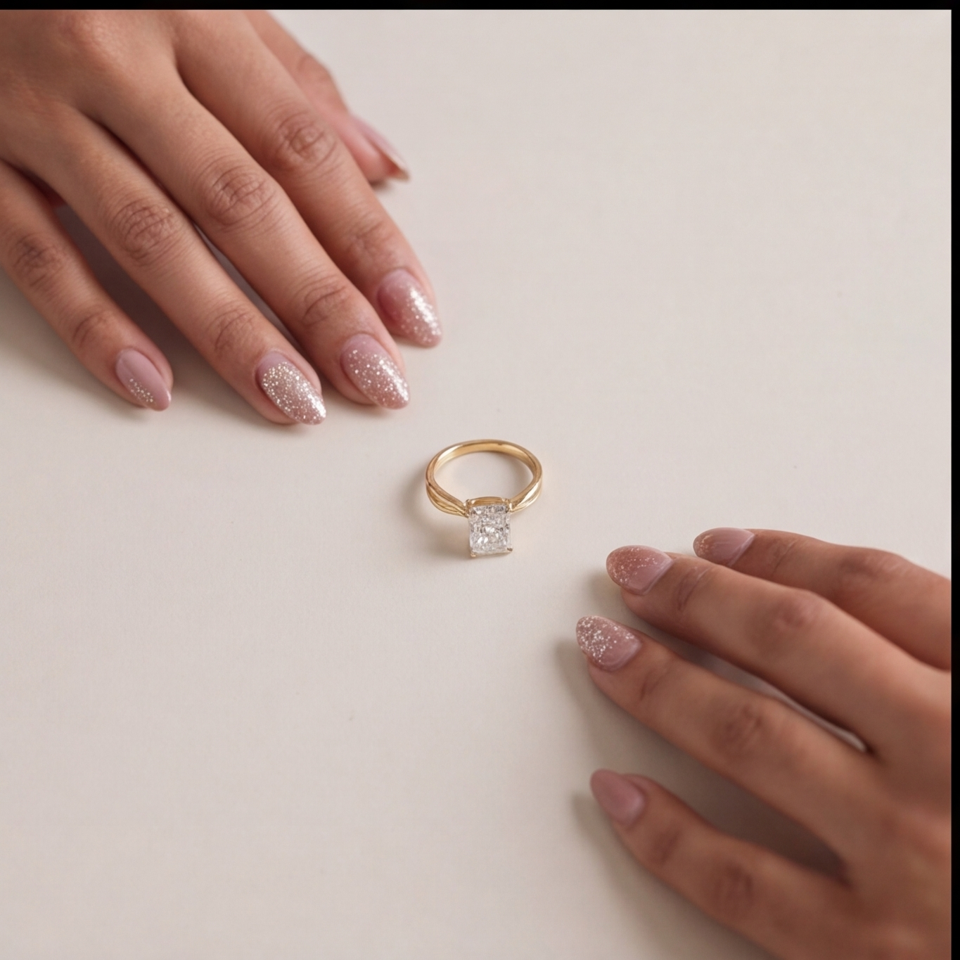 1 Ct. Lab-Grown Diamond Radiant Cut Twisted Solitaire Ring (VS-EF)
