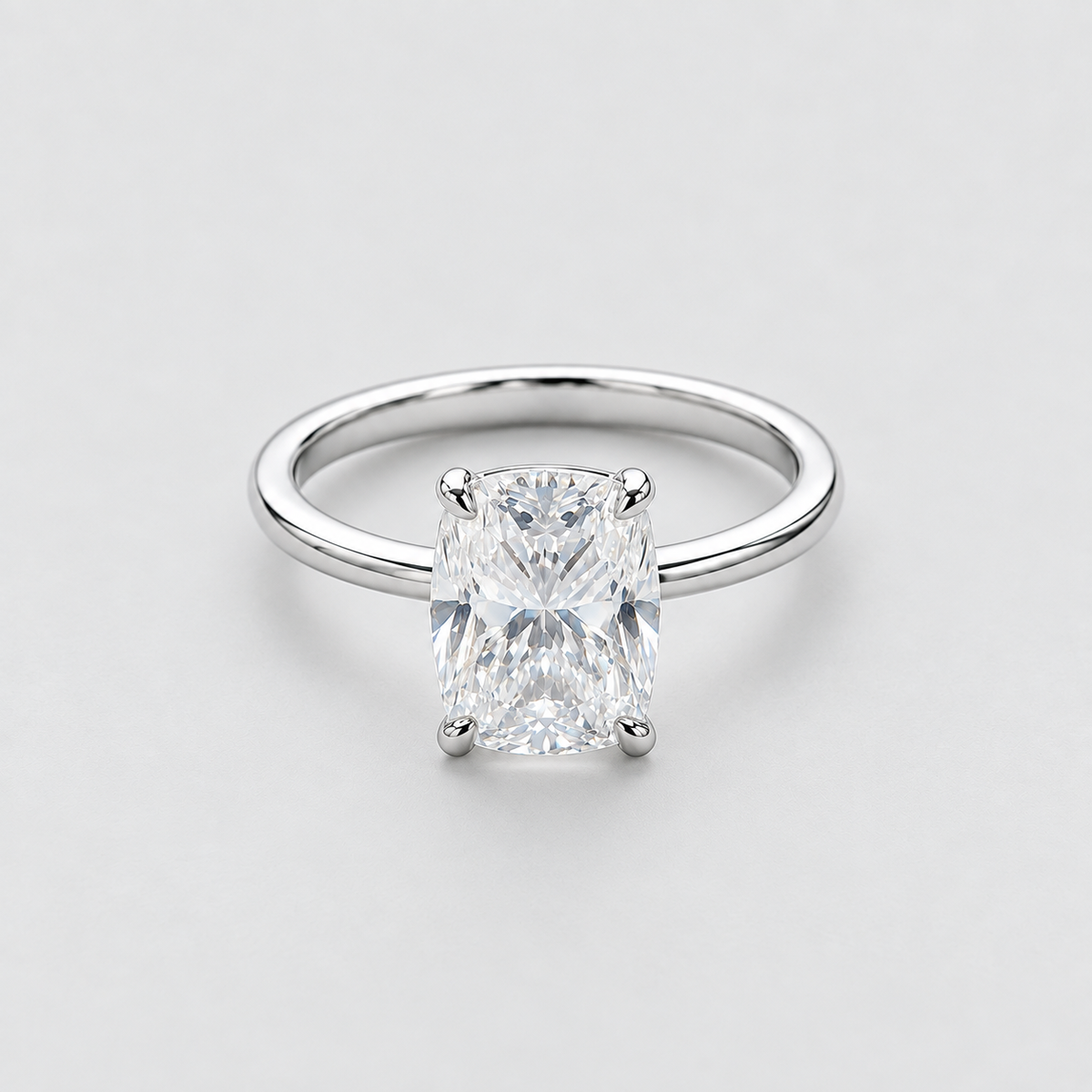 2 Ct. Lab-Grown Diamond Cushion Cut Solitaire Ring Prong Setting (VS-EF)