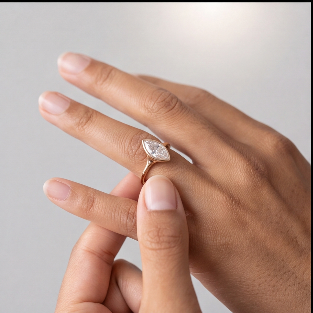 1 Ct. Lab-Grown Diamond Marquise Cut Solitaire Ring (VS-EF)