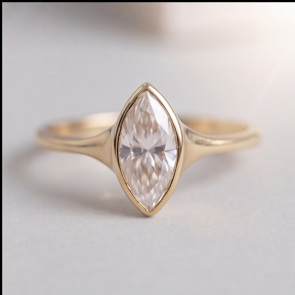 1 Ct. Lab-Grown Diamond Marquise Cut Solitaire Ring (VS-EF)