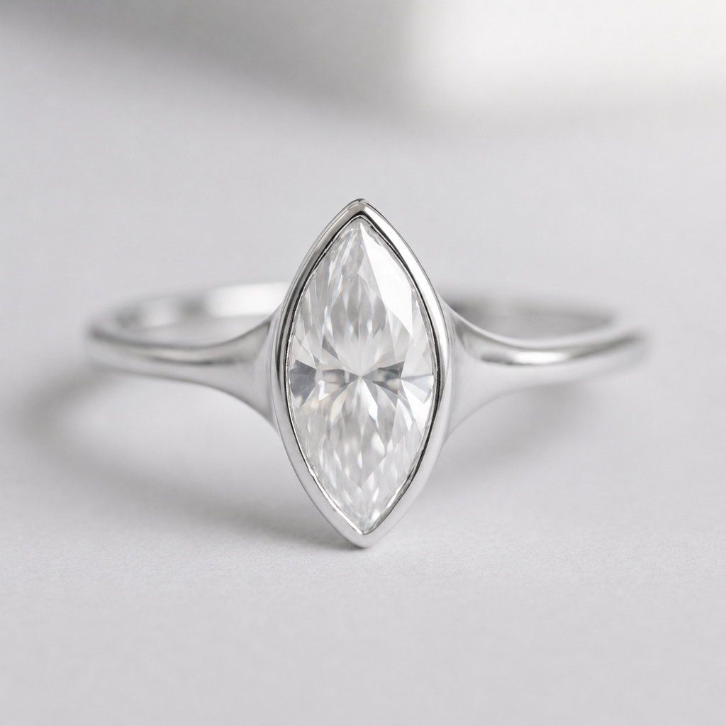 1 Ct. Lab-Grown Diamond Marquise Cut Solitaire Ring (VS-EF)