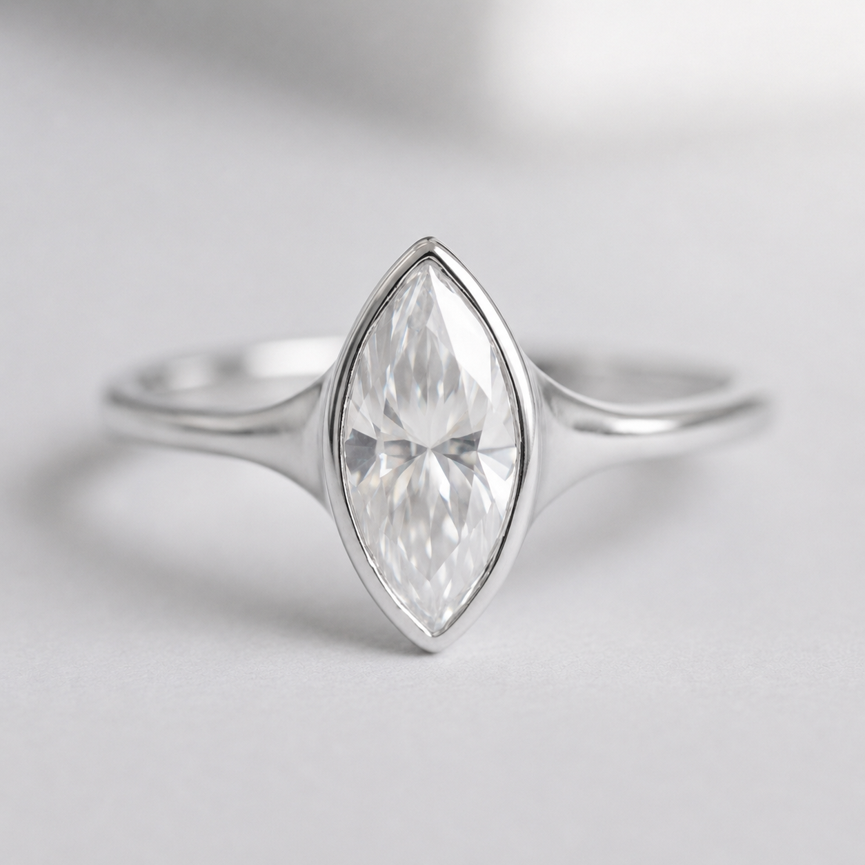 1 Ct. Lab-Grown Diamond Marquise Cut Solitaire Ring (VS-EF)