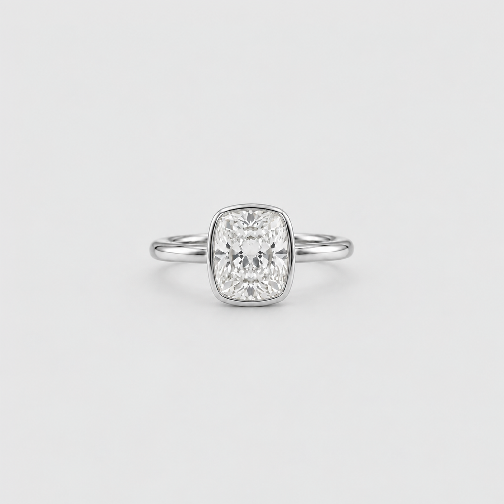 2 Ct. Lab-Grown Diamond Cushion Cut Solitaire Ring (VS-EF)