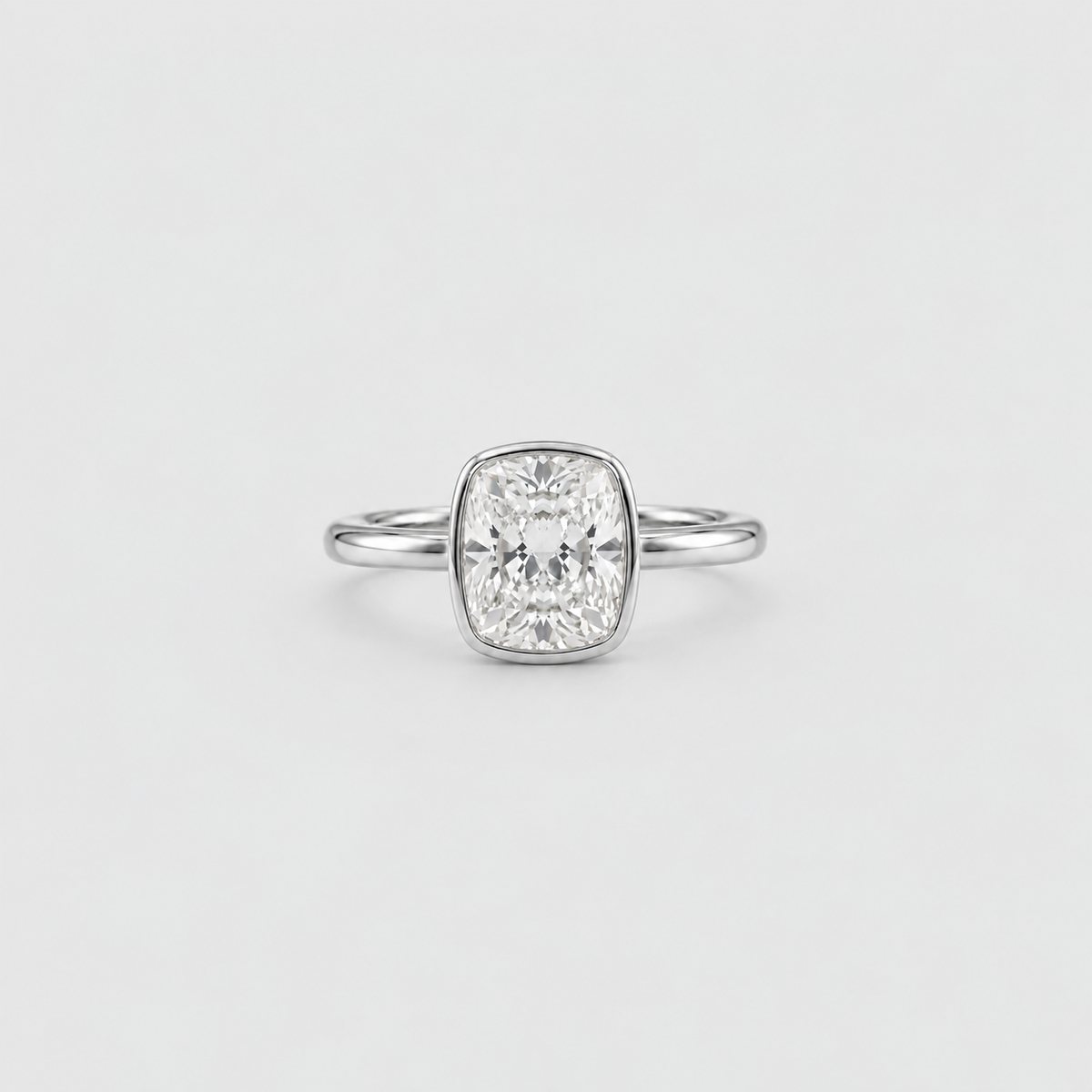 2 Ct. Lab-Grown Diamond Cushion Cut Solitaire Ring (VS-EF)