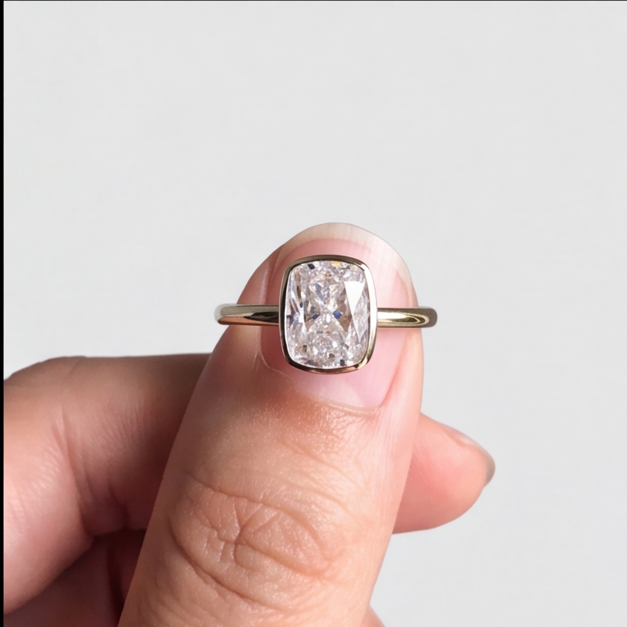 2 Ct. Lab-Grown Diamond Cushion Cut Solitaire Ring