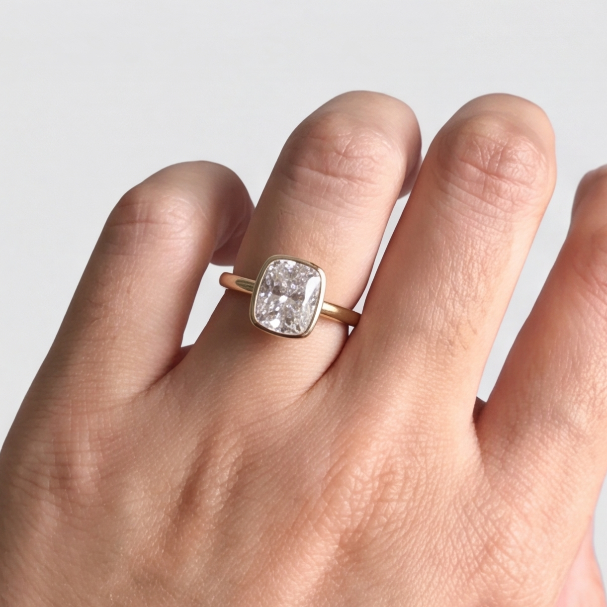 2 Ct. Lab-Grown Diamond Cushion Cut Solitaire Ring