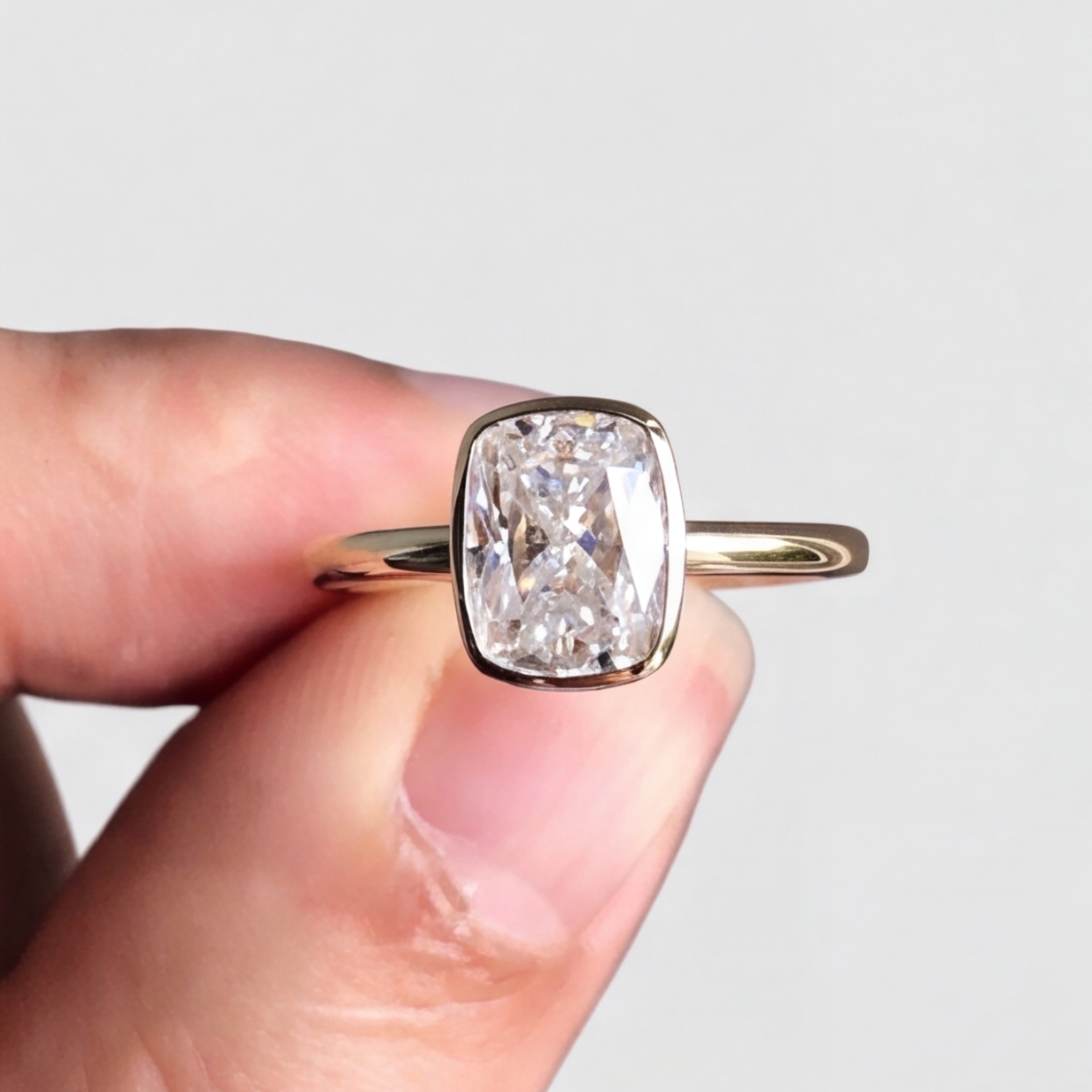 2 Ct. Lab-Grown Diamond Cushion Cut Solitaire Ring