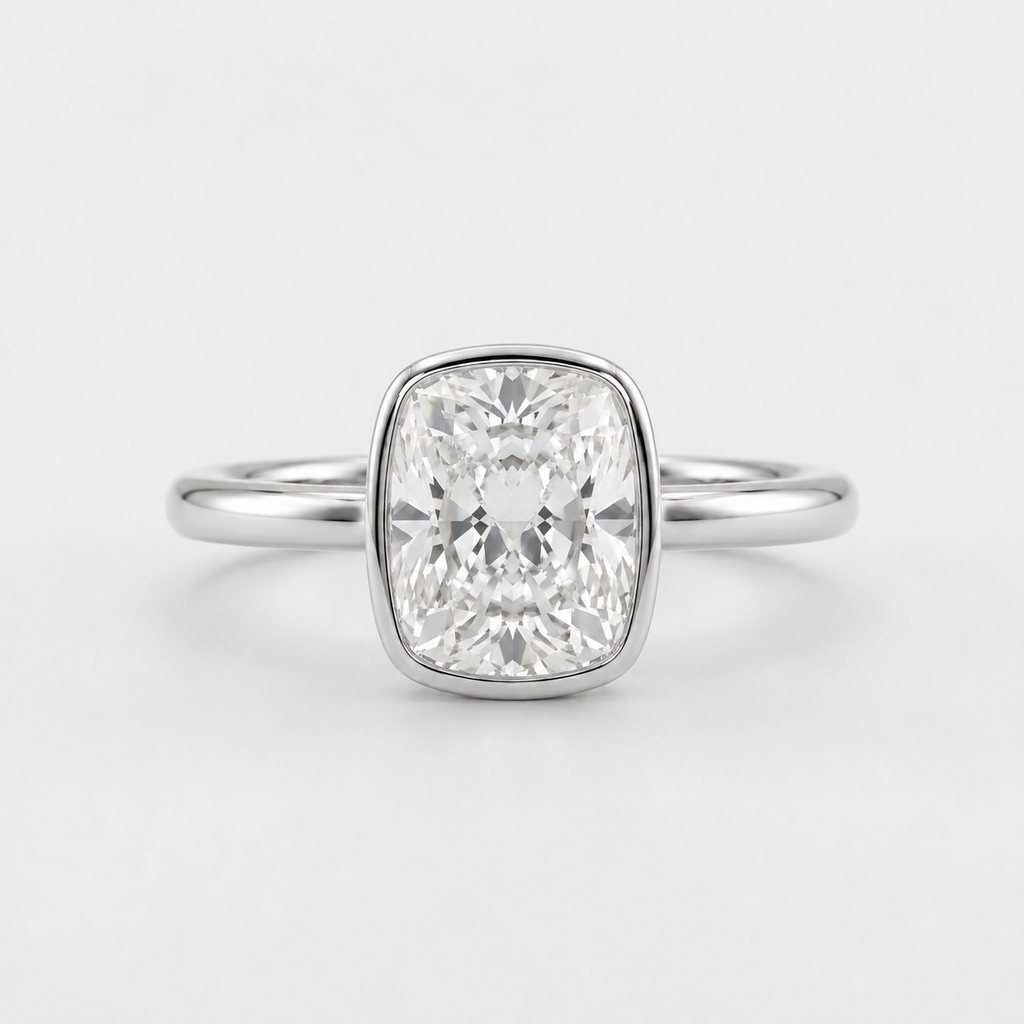 2 Ct. Lab-Grown Diamond Cushion Cut Solitaire Ring