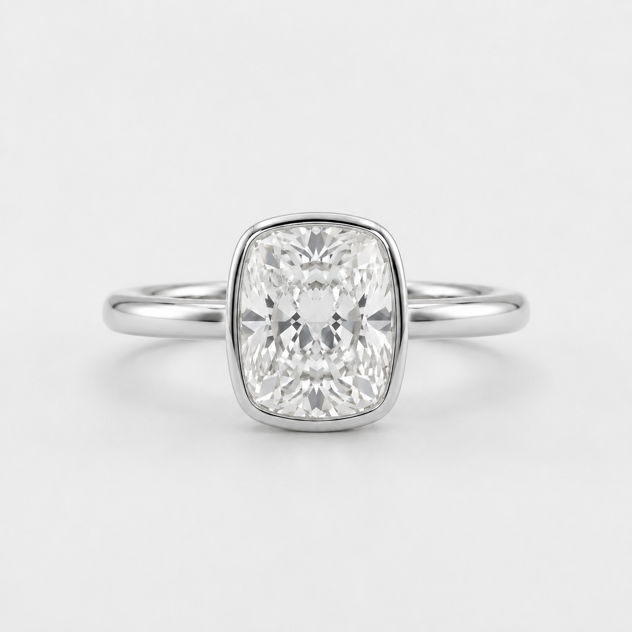 2 Ct. Lab-Grown Diamond Cushion Cut Solitaire Ring