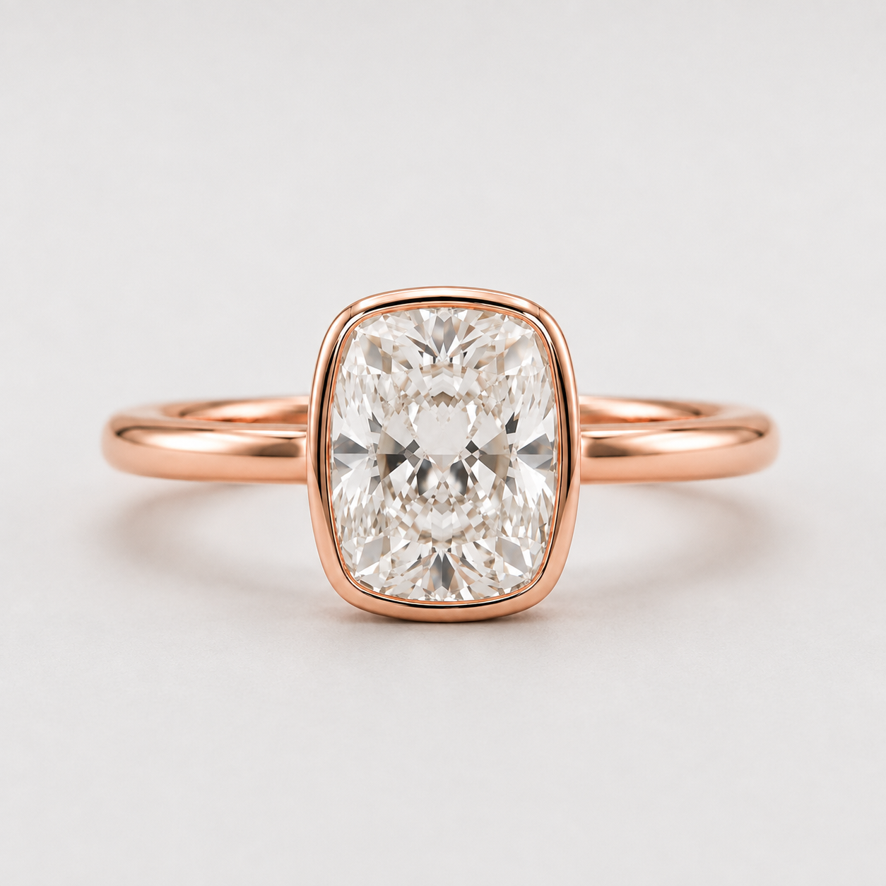2 Ct. Lab-Grown Diamond Cushion Cut Solitaire Ring
