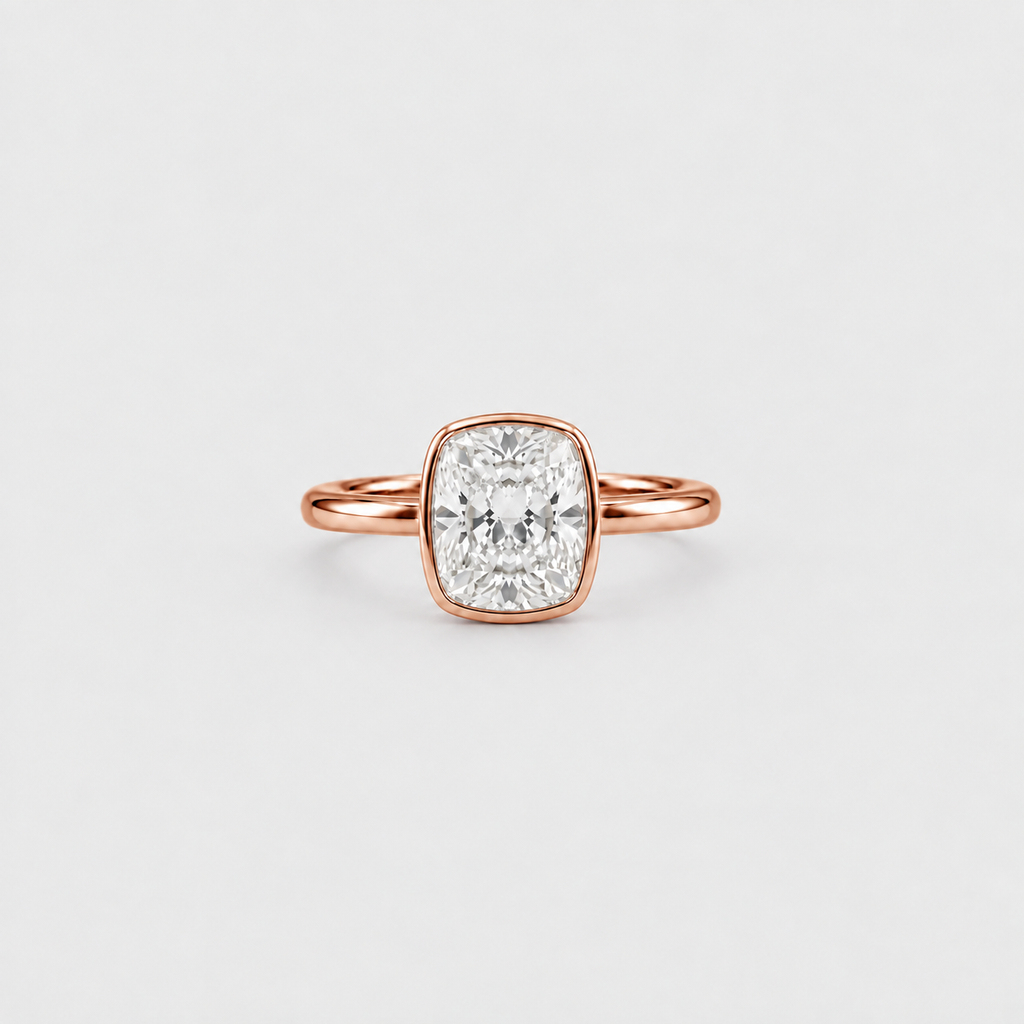 2 Ct. Lab-Grown Diamond Cushion Cut Solitaire Ring (VS-EF)