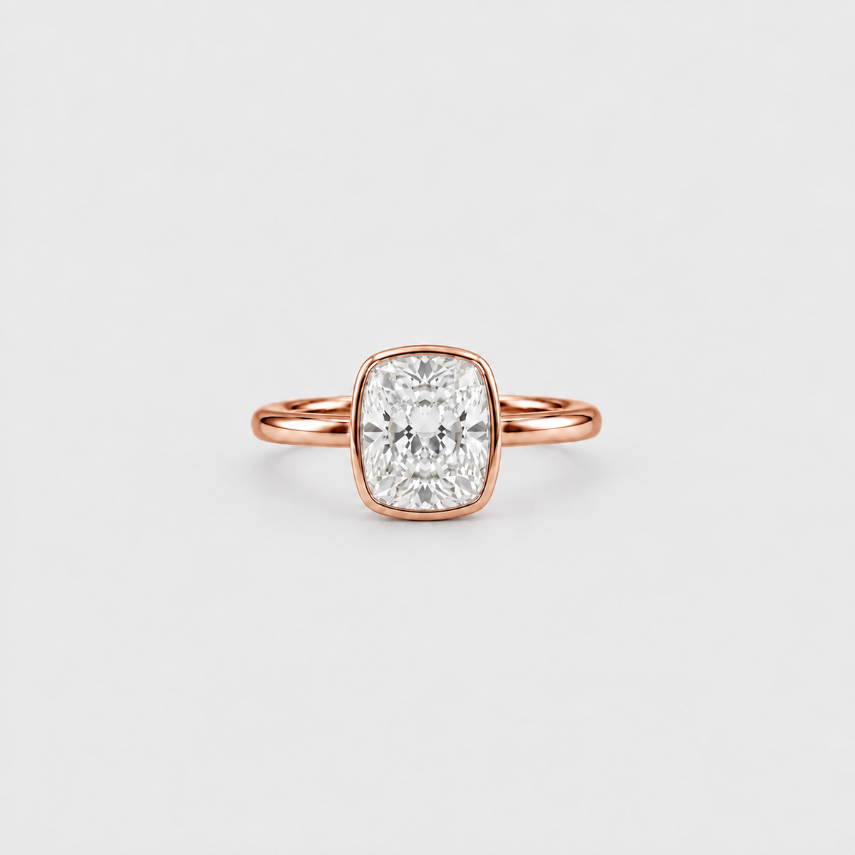 2 Ct. Lab-Grown Diamond Cushion Cut Solitaire Ring (VS-EF)