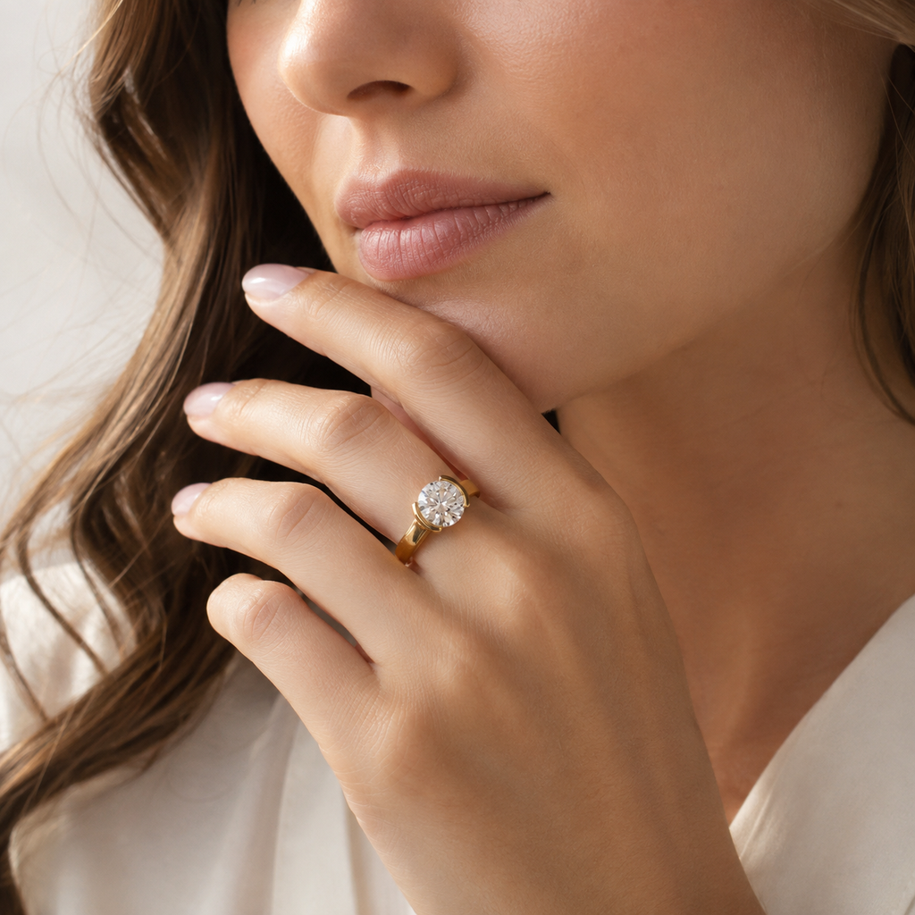 1.5 Ct. Lab-Grown Diamond Round Brilliant Cut Ring (VS-EF)