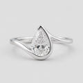 1 Ct. Lab-Grown Diamond Bezel Pear Cut Solitaire Ring (VS-EF)