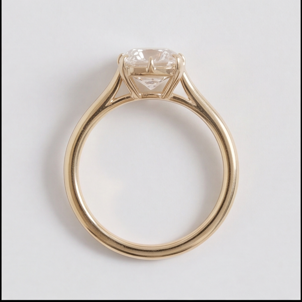 1 Ct. Lab-Grown Diamond Cushion Cut Solitaire Ring (EF-VS)