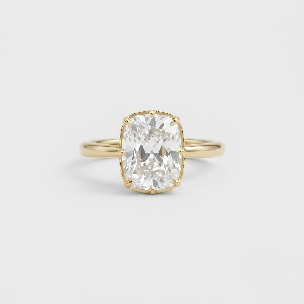 1 Ct. Lab-Grown Diamond Cushion Cut Solitaire Ring (EF-VS)