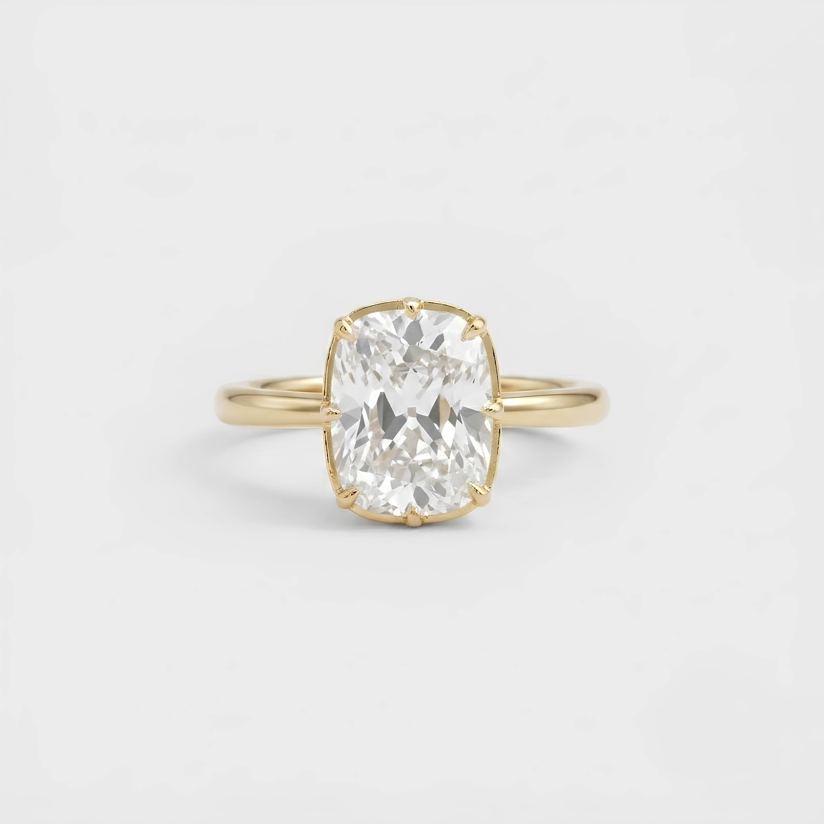 1 Ct. Lab-Grown Diamond Cushion Cut Solitaire Ring (EF-VS)