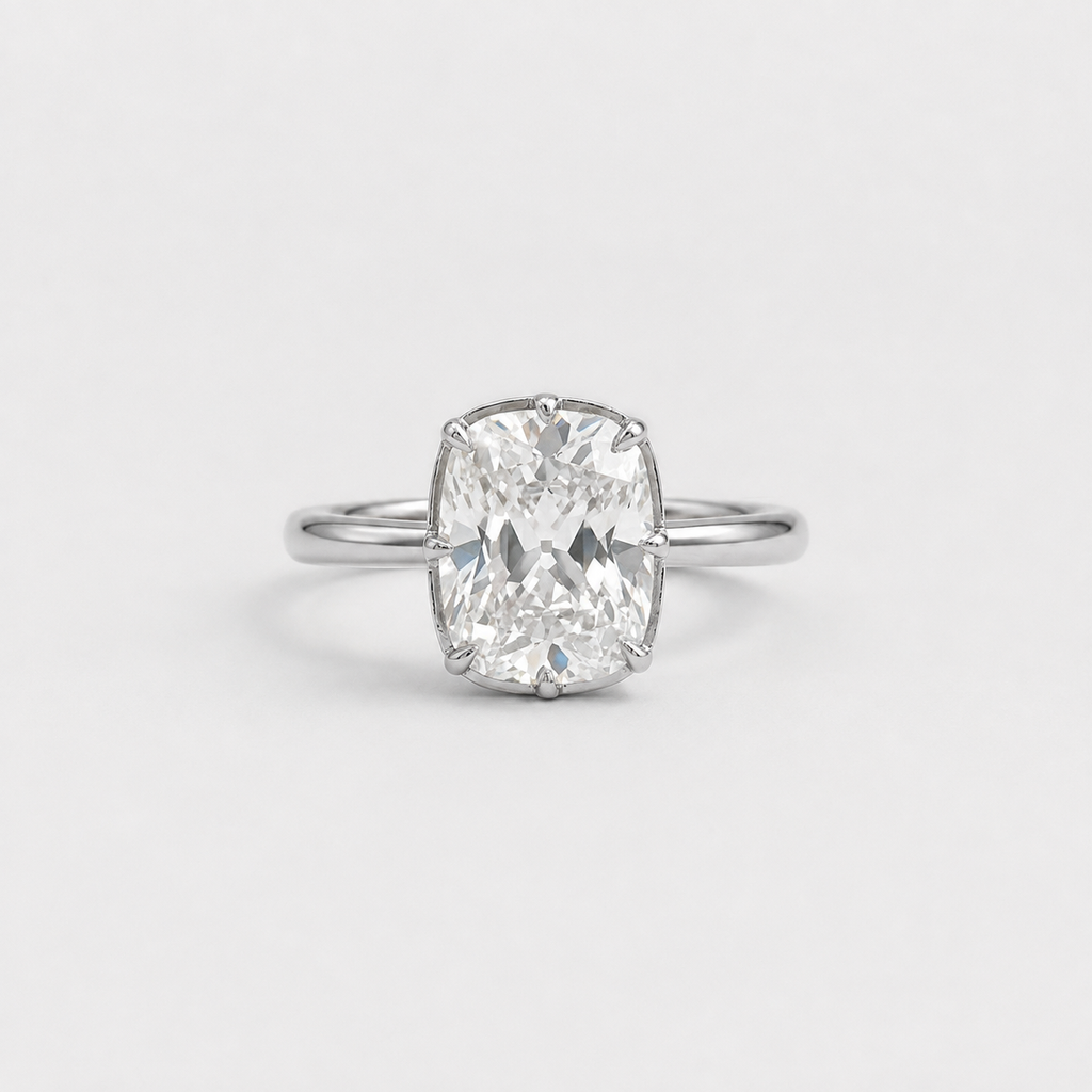 1 Ct. Lab-Grown Diamond Cushion Cut Solitaire Ring (EF-VS)