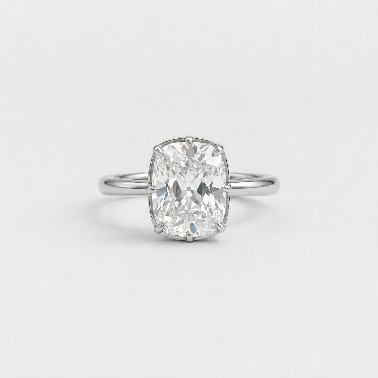 1 Ct. Lab-Grown Diamond Cushion Cut Solitaire Ring (EF-VS)