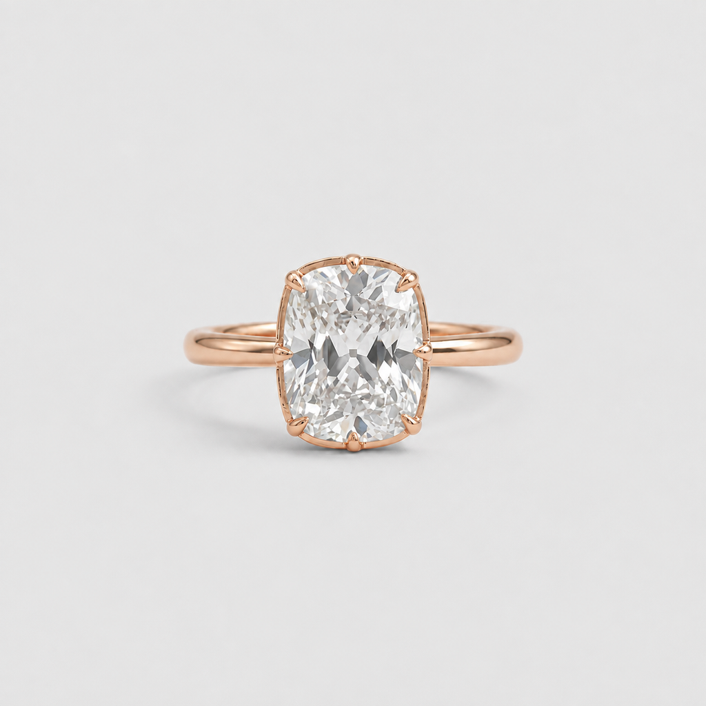1 Ct. Lab-Grown Diamond Cushion Cut Solitaire Ring (EF-VS)