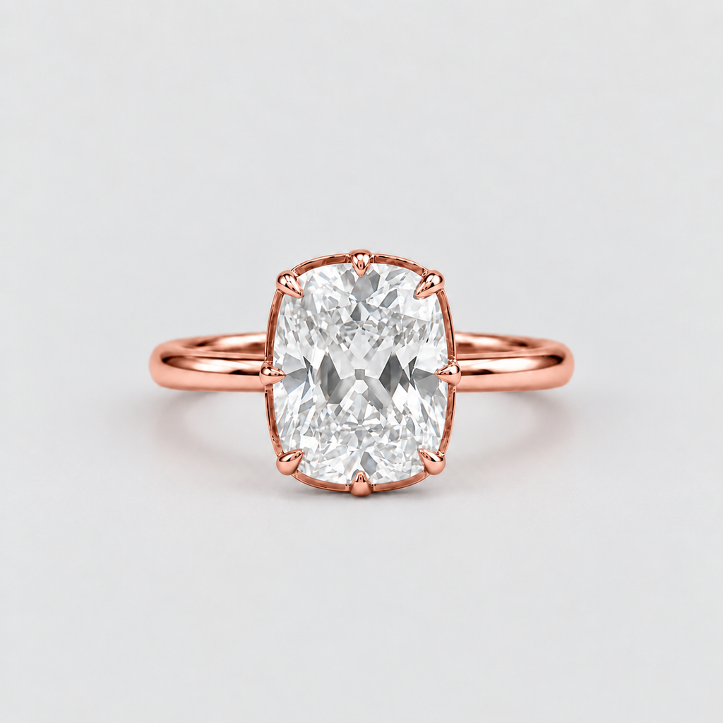 3 Ct. Lab-Grown Diamond Cushion Cut Solitaire Ring (VS-EF)