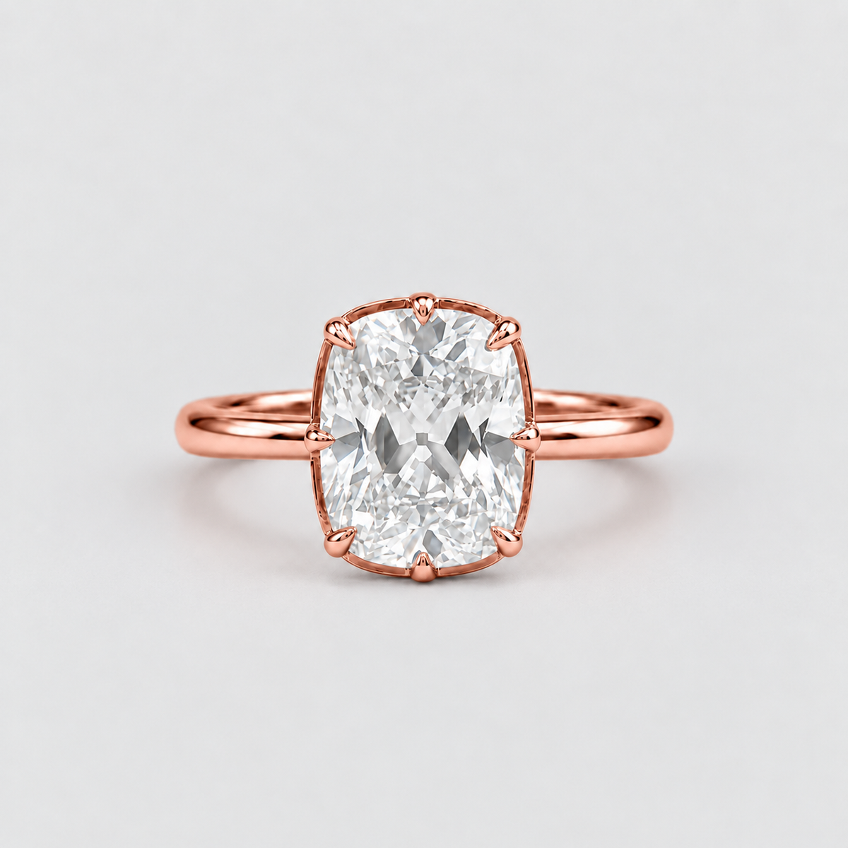 3 Ct. Lab-Grown Diamond Cushion Cut Solitaire Ring (VS-EF)