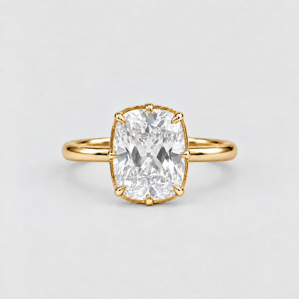 3 Ct. Lab-Grown Diamond Cushion Cut Solitaire Ring (VS-EF)