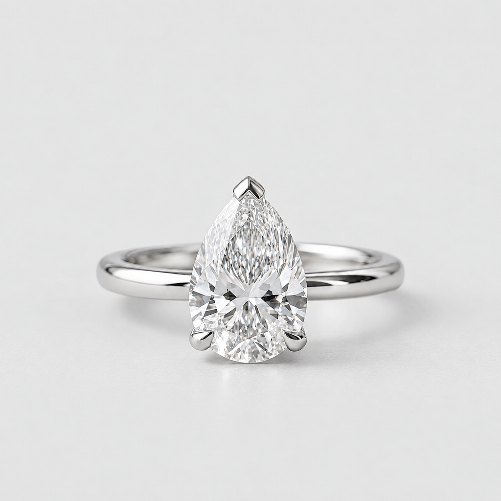 2 Ct. Lab-Grown Diamond Pear Cut Solitaire Engagement Ring (VS-EF)